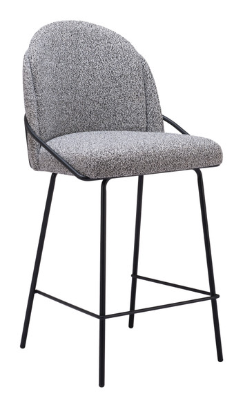 Jambi Black & White (Set of 2) Steel and Polyester Counter Stool
