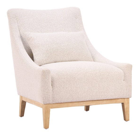 Velun Ivory Rubberwood Accent Chair