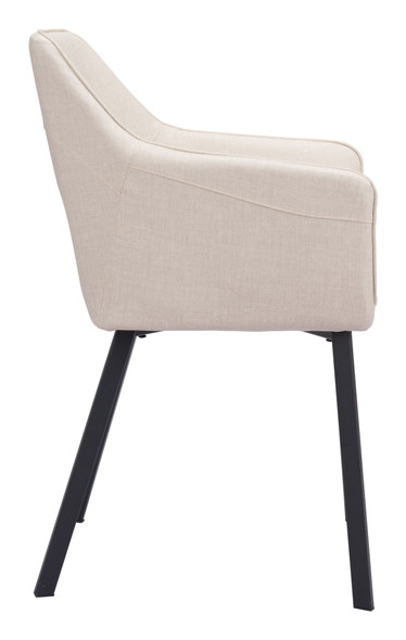 Adage Beige (Set of 2) Steel and Polyester Dining Chair