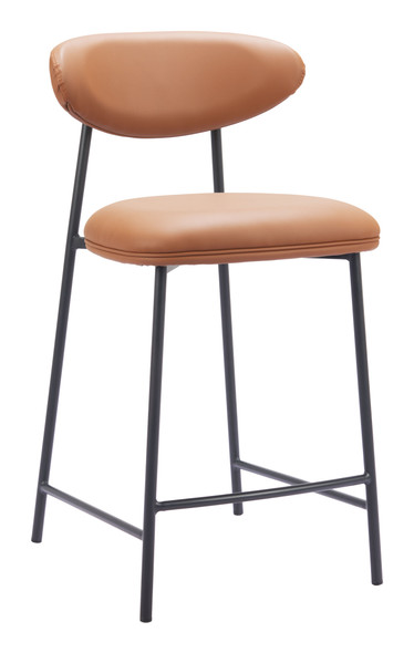 Rorun Brown (Set of 2) Steel and Polyurethane Counter Stool