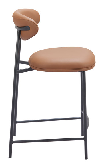 Rorun Brown (Set of 2) Steel and Polyurethane Counter Stool