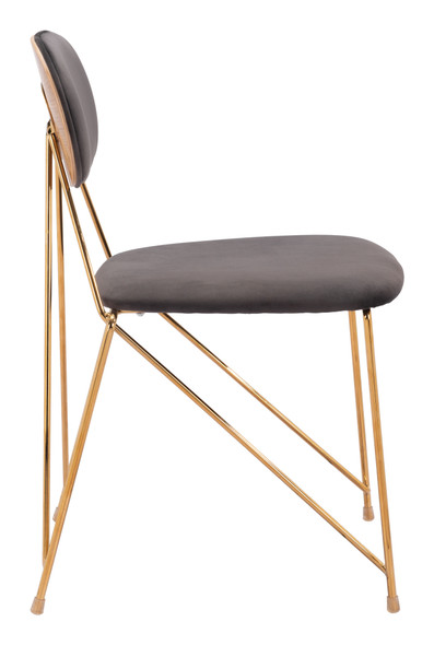 Georges Gray & Gold (Set of 2) Steel and Polyester Dining Chair