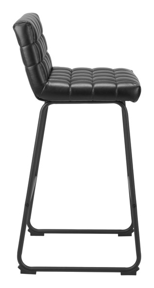 Pago Black (Set of 2) Steel and Polyurethane Barstool