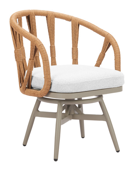 Safal Multicolor Aluminum and Polyester Swivel Dining Chair for Outdoor Use