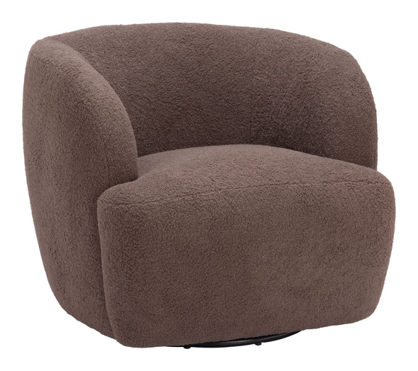 Govan Brown Steel and Polyester Swivel Chair