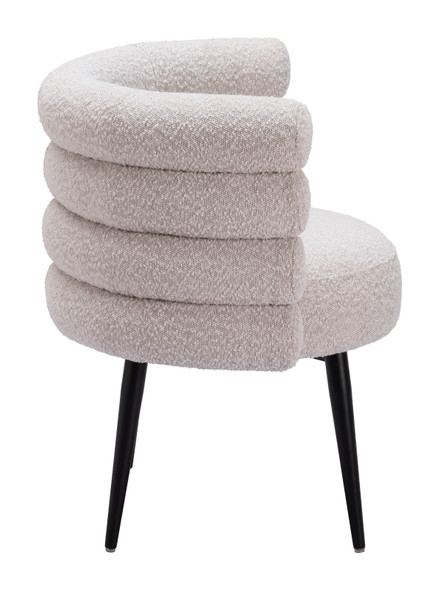 Grena Misty Gray Steel and Polyester Dining Chair