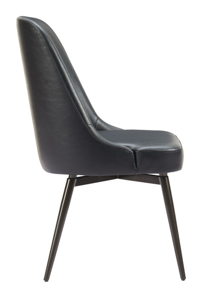 Keppel Black (Set of 2) Steel and Polyurethane Swivel Dining Chair