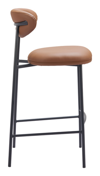Rorun Brown (Set of 2) Steel and Polyurethane Barstool
