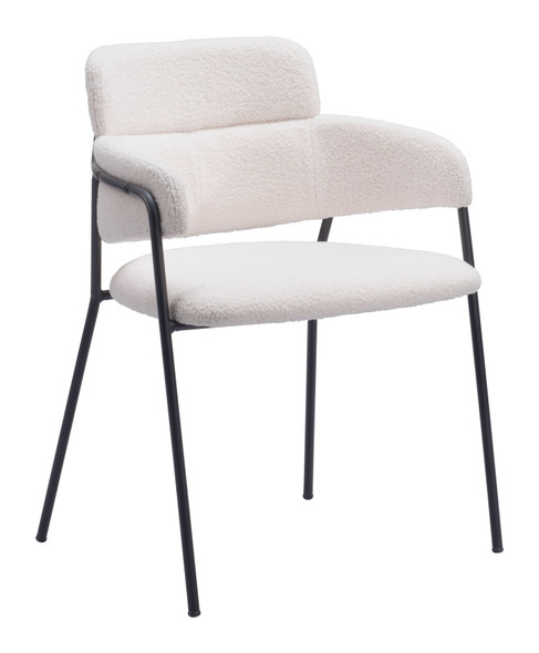 Marcel Cream (Set of 2) Steel and Polyester Dining Chair