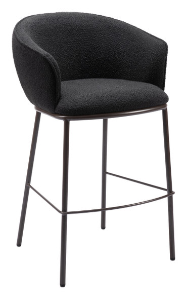 Essen Black & Bronze Steel and Polyester Barstool