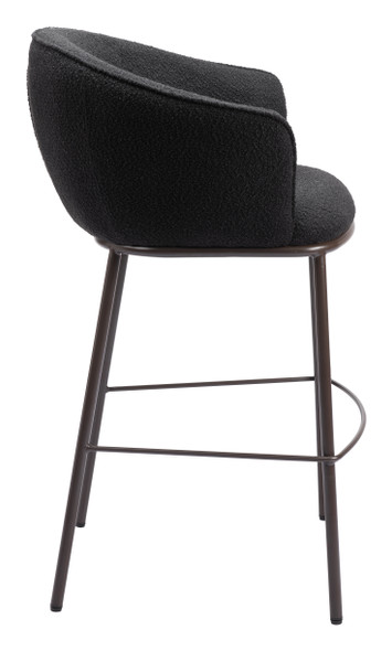 Essen Black & Bronze Steel and Polyester Barstool