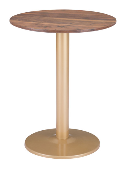 Alto Brown & Gold Steel Round Bistro Table