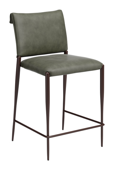 Freesia Olive Green (Set of 2) Steel and Polyurethane Counter Stool