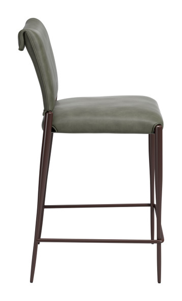 Freesia Olive Green (Set of 2) Steel and Polyurethane Counter Stool