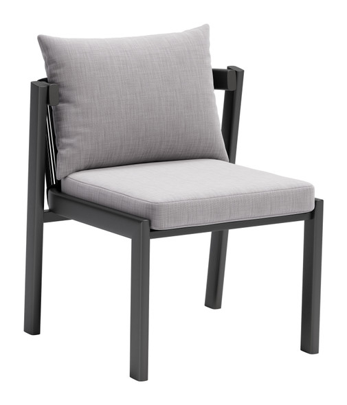 Horizon Gray (Set of 2) Aluminum and Olefin Dining Chair for Outdoor Use