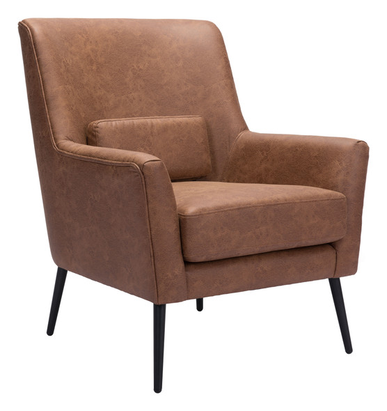 Ontario Vintage Brown Steel and Polyester Accent Chair