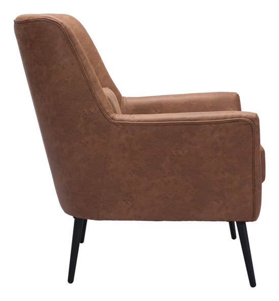 Ontario Vintage Brown Steel and Polyester Accent Chair