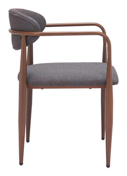 Zens Truffle Gray (Set of 2) Steel and Polyester Dining Chair