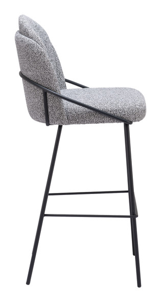 Jambi Black & White (Set of 2) Steel and Polyester Barstool