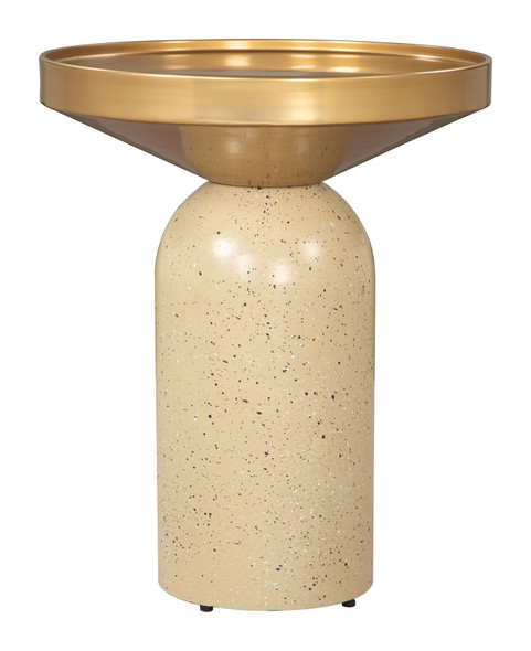 Cendre Gold & Beige Iron Round Side Table