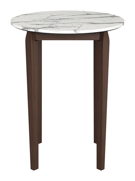 Vernon White Rubberwood Round Bar Table
