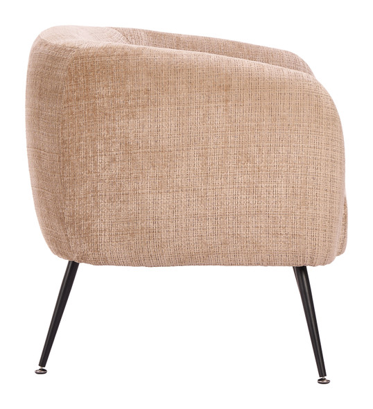 Racine Linen Beige Steel and Polyester Accent Chair