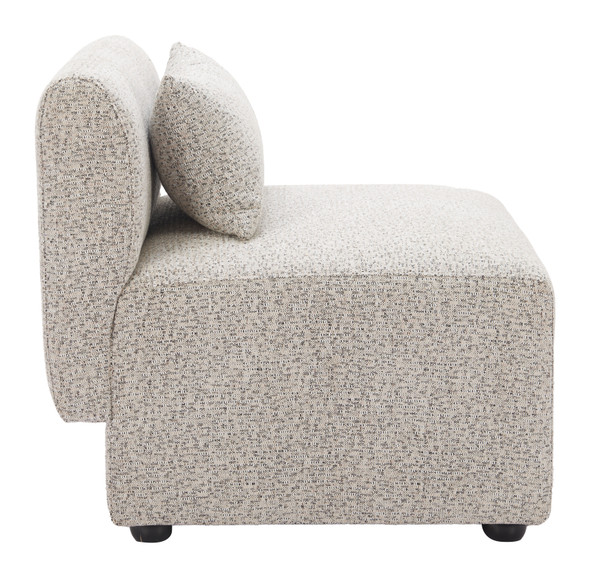 Simu Dune Greige Elm Wood and Polyester Middle Chair