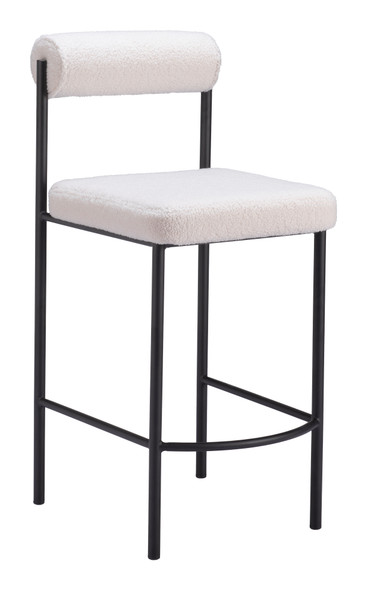 Livorno Ivory (Set of 2) Steel and Polyester Counter Stool