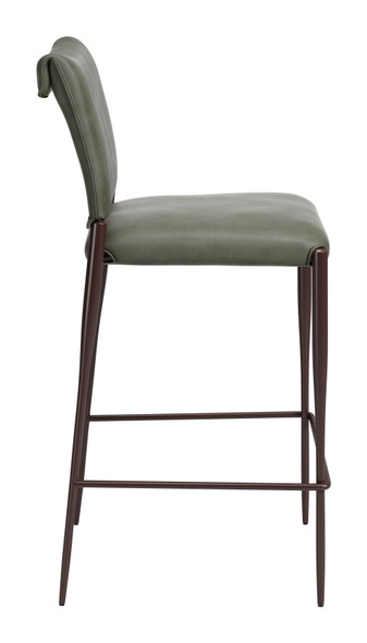 Freesia Olive Green (Set of 2) Steel and Polyurethane Barstool