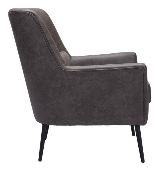 Ontario Vintage Black Steel and Polyester Accent Chair