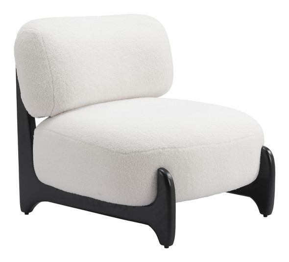 Bombo White Ash Wood and Polyester Accent Chair