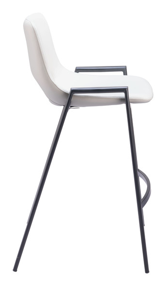 Desi White (Set of 2) Steel and Polyurethane Counter Stool