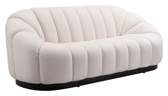 Bhutan Cream Steel and Polyester Sofa