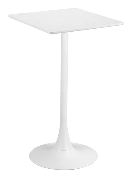 Valleta White Steel Square Bar Table