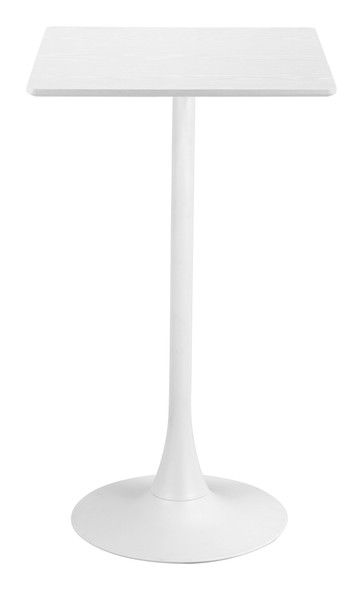 Valleta White Steel Square Bar Table