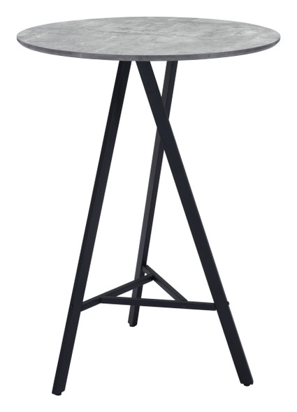 Metz Gray Steel Round Bar Table