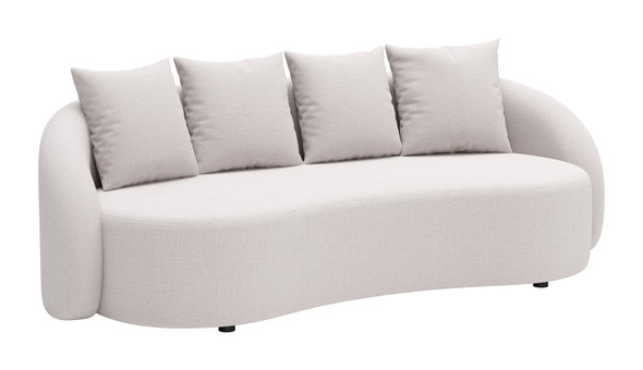 Sunny Beige Aluminum and Olefin Sofa for Outdoor Use