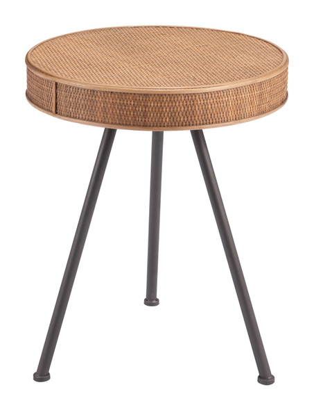 Stuart Natural Steel Round Side Table