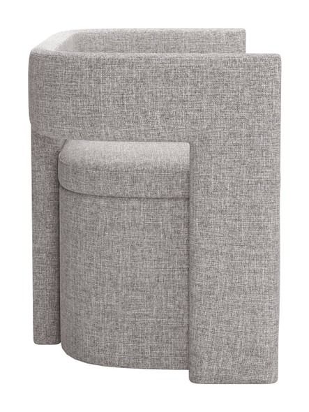 Papua Gray Polyester Storage Bench
