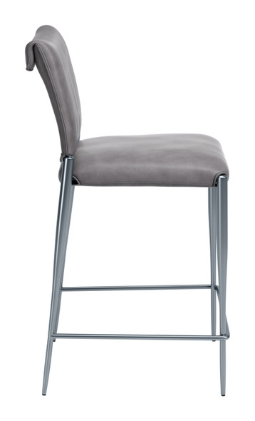 Freesia Charcoal Gray (Set of 2) Steel and Polyurethane Counter Stool