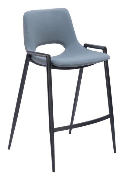 Desi Azure Gray (Set of 2) Steel and Polyurethane Counter Stool