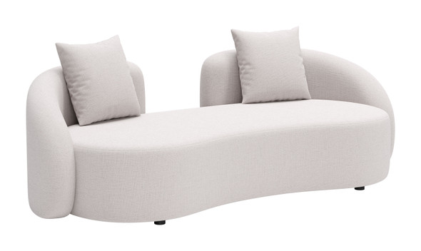 Sunny Beige Aluminum and Olefin Loveseat for Outdoor Use