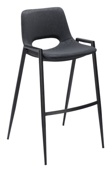 Desi Black (Set of 2) Steel and Polyurethane Barstool