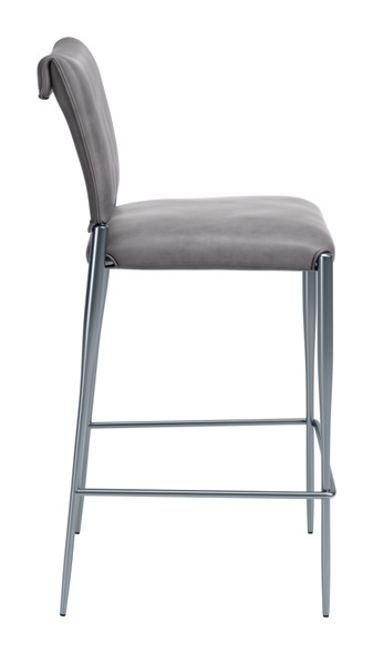 Freesia Charcoal Gray (Set of 2) Steel and Polyurethane Barstool