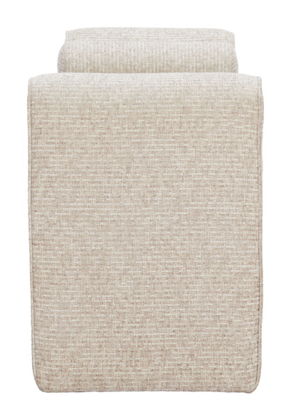 Astar Beige Elm Wood and Polyester Bench