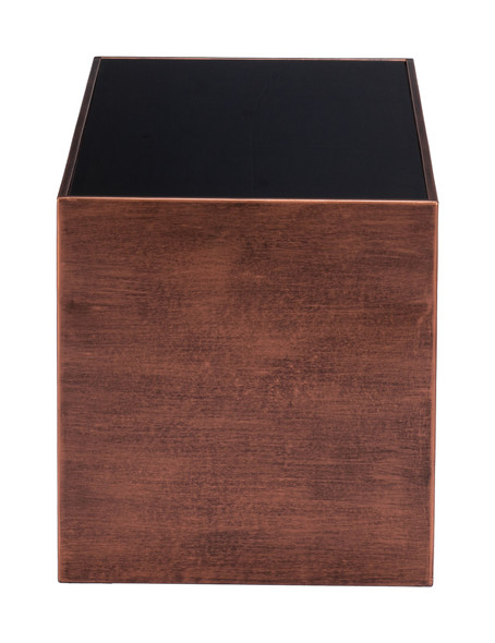 Aveiro Copper & Black Tempered Glass and Steel Rectangular Coffee Table