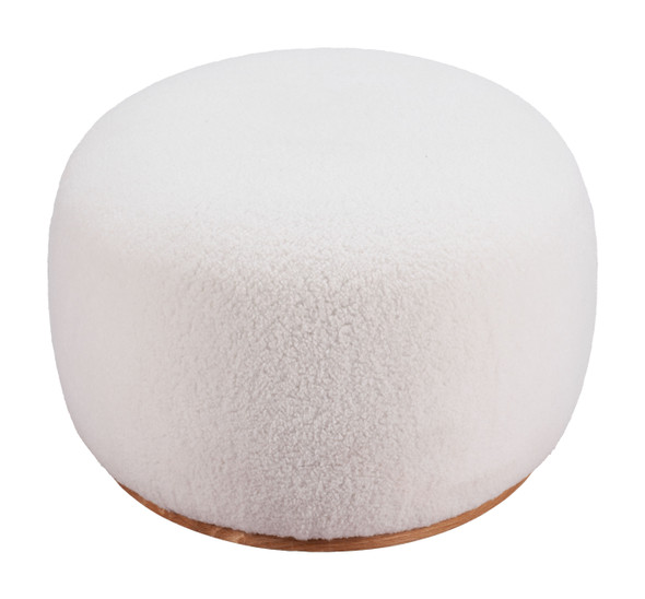 Amber Cream Polyester Ottoman