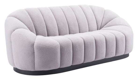 Bhutan Light Gray Steel and Polyester Sofa