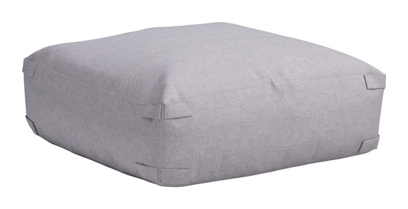 Luanda Gray Olefin and Textilene Ottoman for Outdoor Use