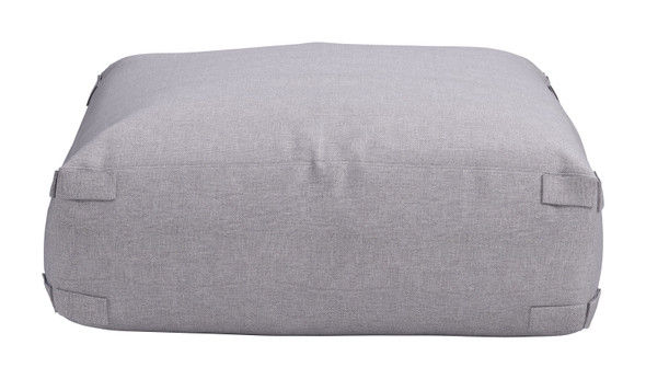 Luanda Gray Olefin and Textilene Ottoman for Outdoor Use
